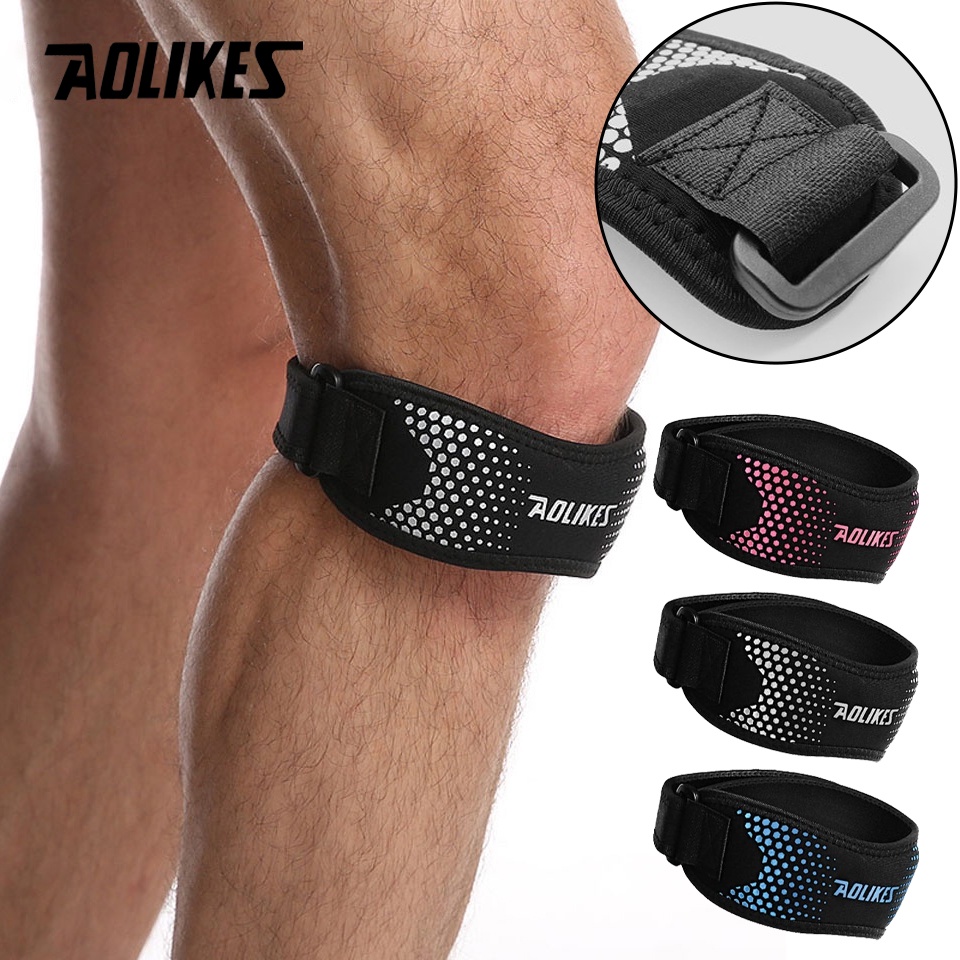 Aolikes สนับเข่า สายรัด ปรับได้ ดูดซับเหงื่อ สําหรับเล่นกีฬา ฟิตเนส สะบ้า 1 ชิ้น