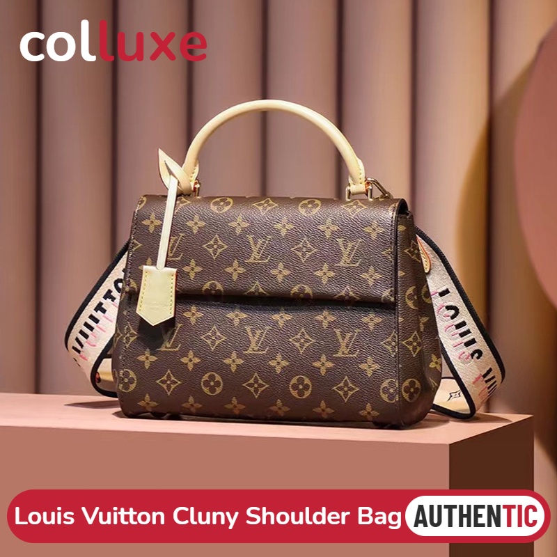 แบรนด์ใหม่และเป็นของแท้/หลุยส์วิตตอง Louis Vuitton กระเป๋ารุ่น Cluny Shoulder Bag Monogram สายสะพายถอดได้