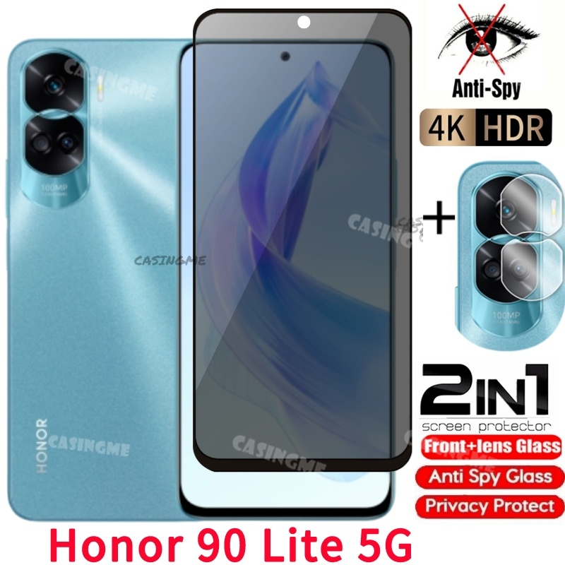 Honor 600 Lite 5G 2023 กระจกนิรภัยส่วนตัว Anti-Spy คลุมทั้งหมดปกป้องหน้าจอ Anti Peek ฟิล์มความเป็นส่วนตัวสําหรับ Honor 90 Honor90 90Lite Honor90Lite Lite 5G Anti Peek ฟิล์มความเป็นส่วนตัว