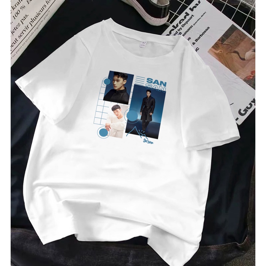 แฟชั่นใหม่ล่าสุด เสื้อยืดโอเวอร์ไซซ์ พิมพ์ลาย Ateez San Photo Fever 3S-5XL