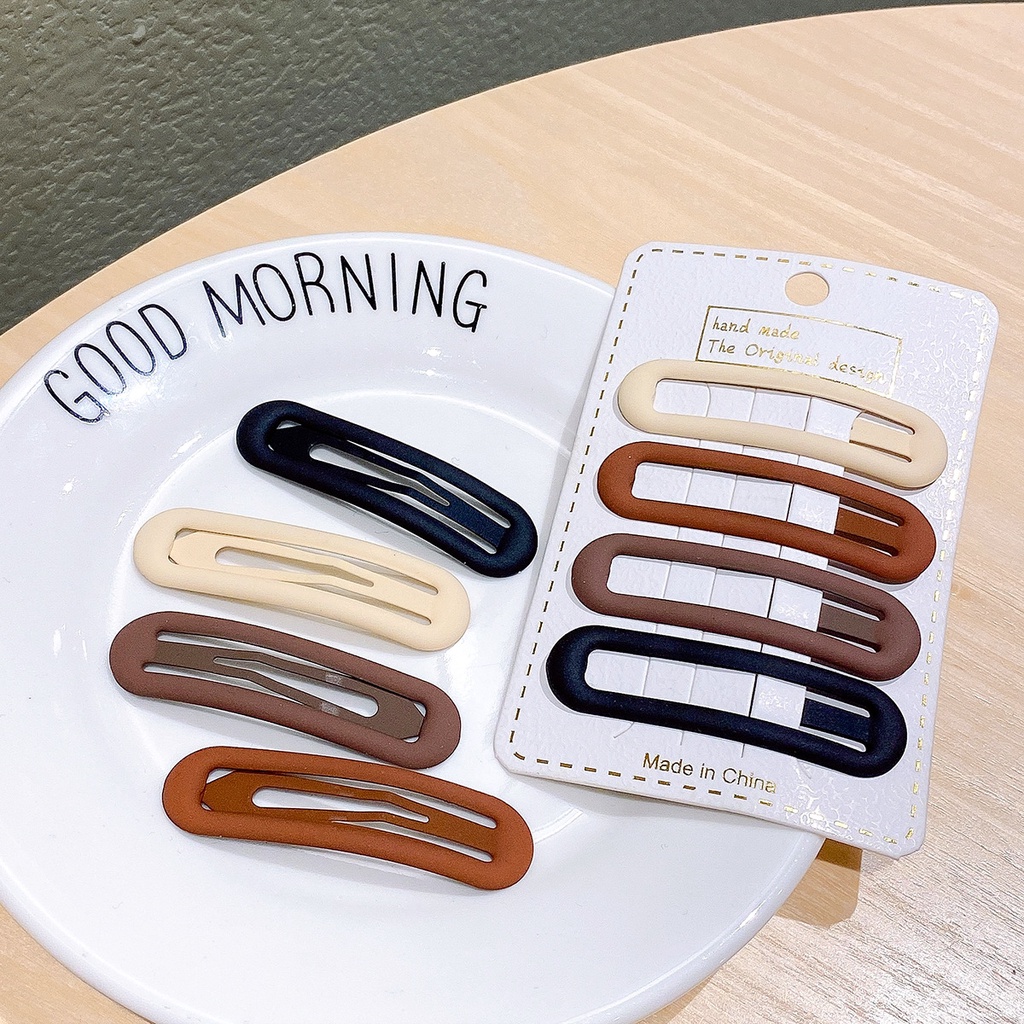 ยางแล็กเกอร์กิ๊บสีกาแฟแฟชั่น BB ขนาดเล็ก สำหรับผมหักและทรงผมอื่นๆ