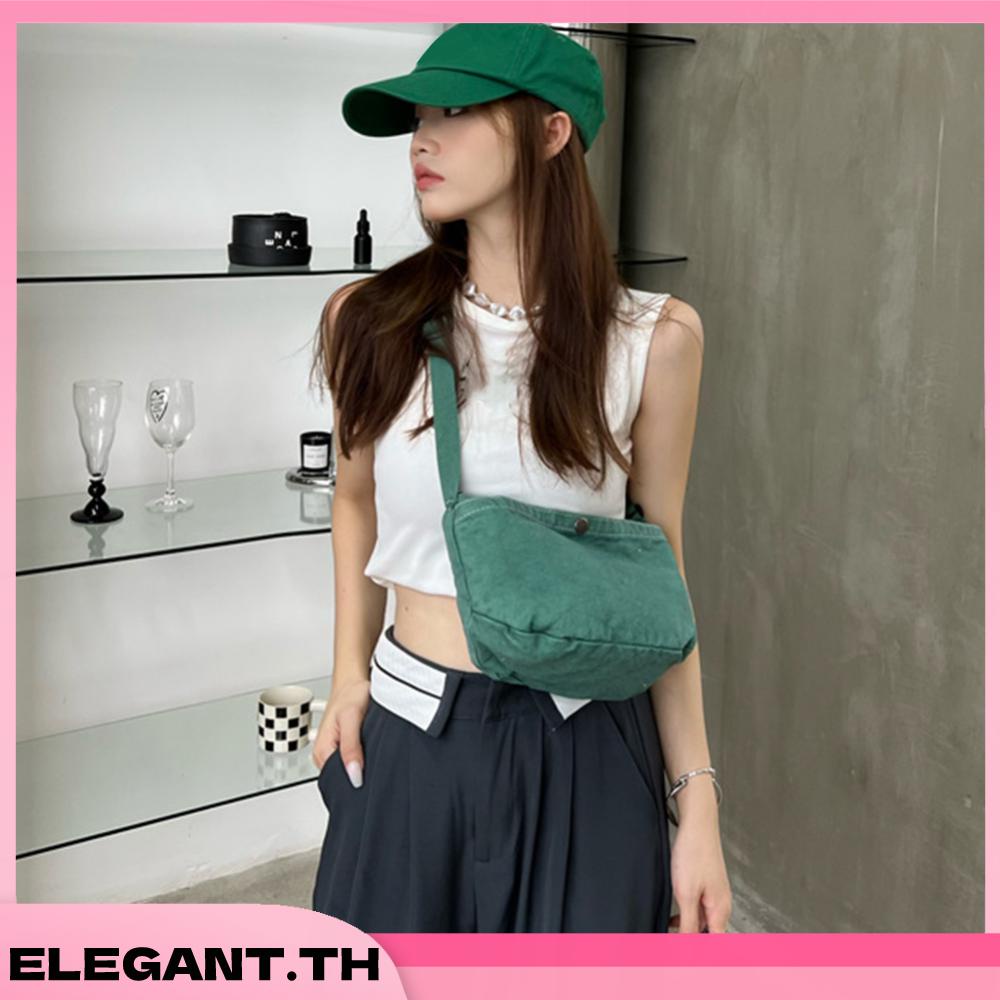 🚚สต็อกพร้อมในกรุงเทพ🚚 กระเป๋าสะพายไหล่ลําลอง ผ้าแคนวาส ขนาดเล็ก แต่งซิป สามารถปรับได้ แฟชั่นเรโทร สําหรับสตรี - รูปที่ 4