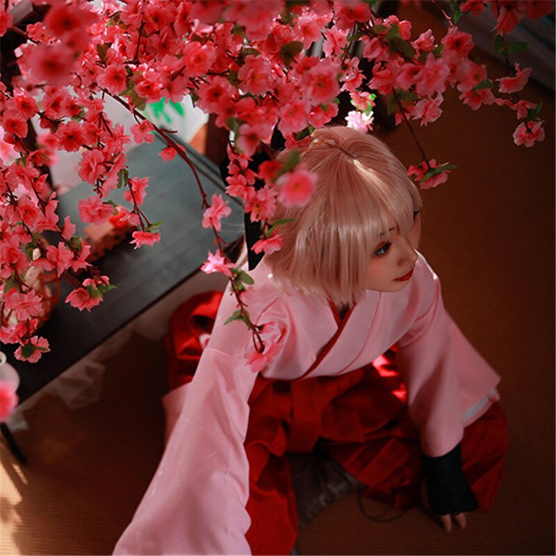 ชุดคอสเพลย์ อนิเมะ FGO Fate Grand Sakura Saber Okita Souji Kendo Kimono แบบดั้งเดิม สไตล์ญี่ปุ่น พร้อมวิกผม - รูปที่ 3