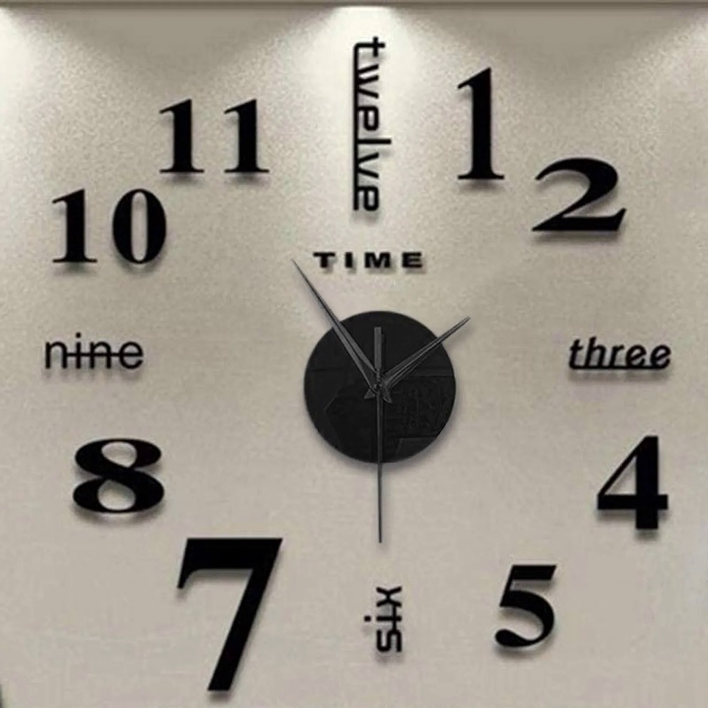 Frameless Diy Wall Mute Clock 3d Mirror Sticker Home Decor Wall Mute Clock 12-hour Display Wall Cloc