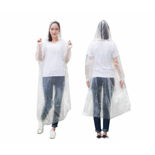 เสื้อกันฝนใส แบบพกพา ฟรีไซค์ เนื้อเหนียวทนทาน ง่านต่อการใช้ง…