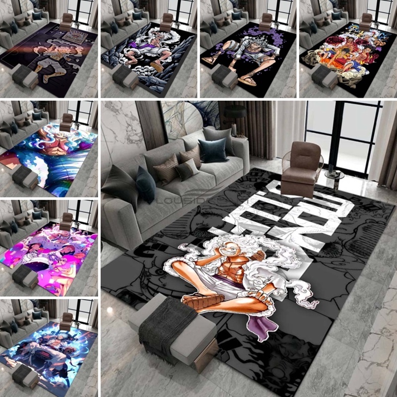 อะนิเมะ One Piece Gear 5 Munch D. พรมปูพื้น ลายการ์ตูนลูฟี่ พร้อมหมวกฟาง สําหรับตกแต่งบ้าน ห้องนอน ห้องนั่งเล่น