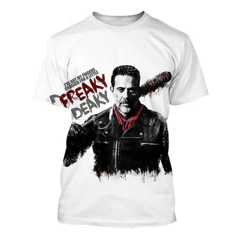 The Walking Dead เสื้อยืดสําหรับชายแฟชั่นฤดูร้อน 3D พิมพ์ Nigan บุคลิกภาพหลวมเสื้อกันหนาว Streetwear