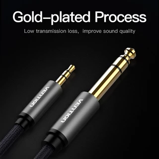 Vention สายสัญญาณเสียง 3.5 มม. ถึง 6.5 มม. สาย Aux สําหรับเครื่องเล่นซีดี