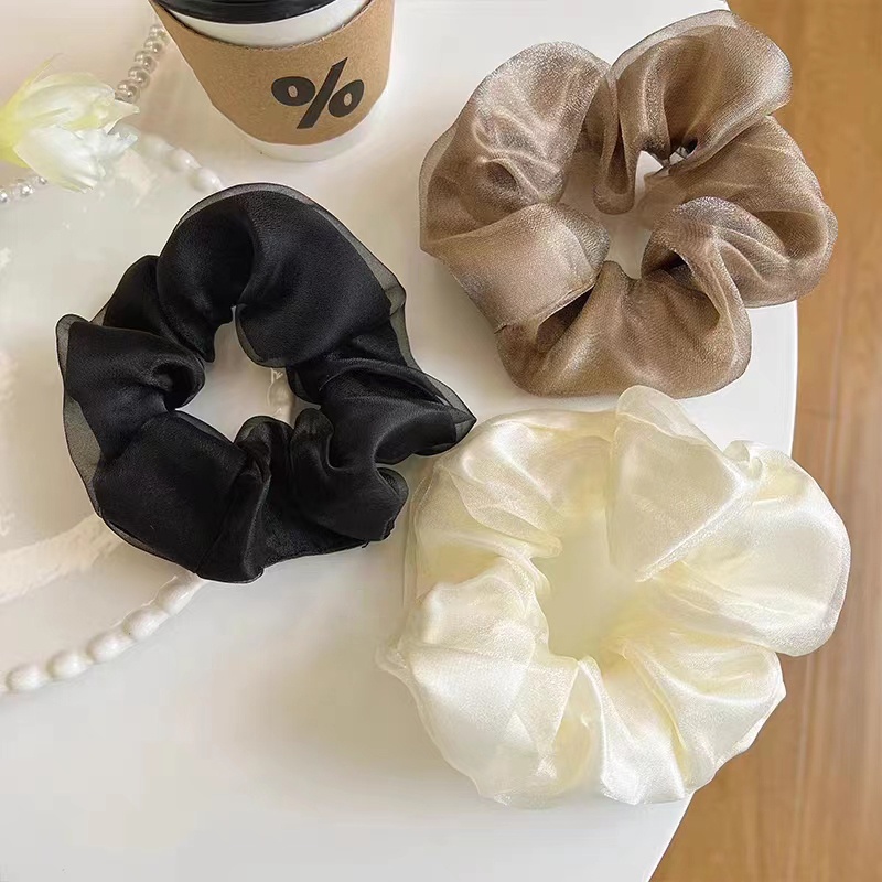 ในไทย✨เชือกผม Tulle สีทึบ Headwear ระดับไฮเอนด์ที่เรียบง่ายสง่างาม-Move - รูปที่ 4