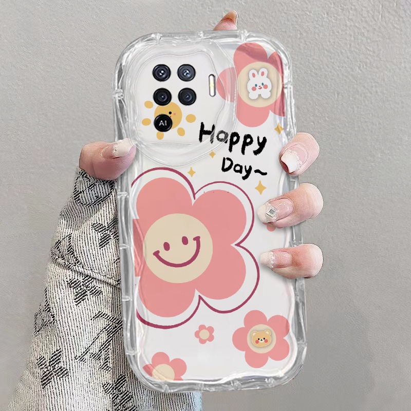 เคส OPPO A94 4G เคสโทรศัพท์มือถือแบบนิ่ม ใส ลายดอกไม้ สีรุ้ง แมว กาแฟ แฟชั่น สําหรับ