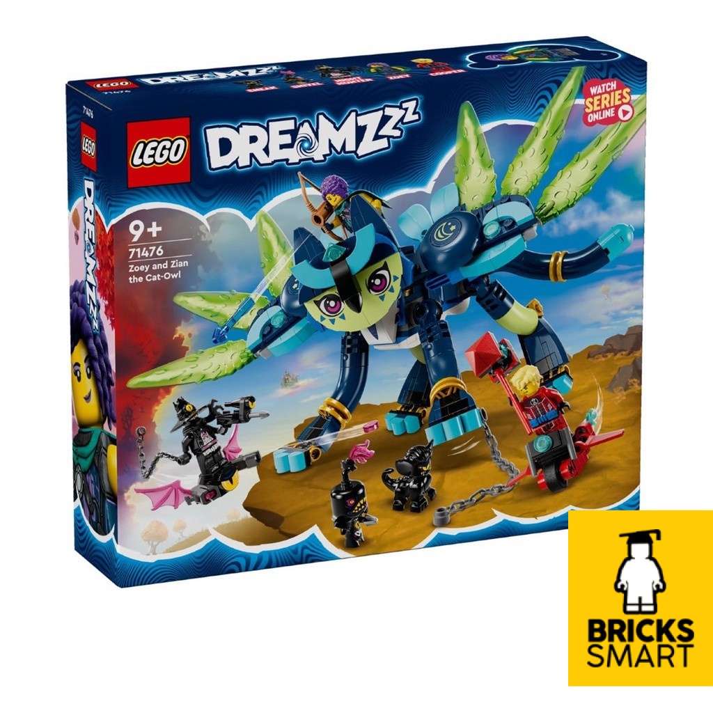 LEGO 71476 DREAMZzz Zoey และ Zian the Cat ชุดของเล่นอาคารนกฮูก (437 ชิ้น)