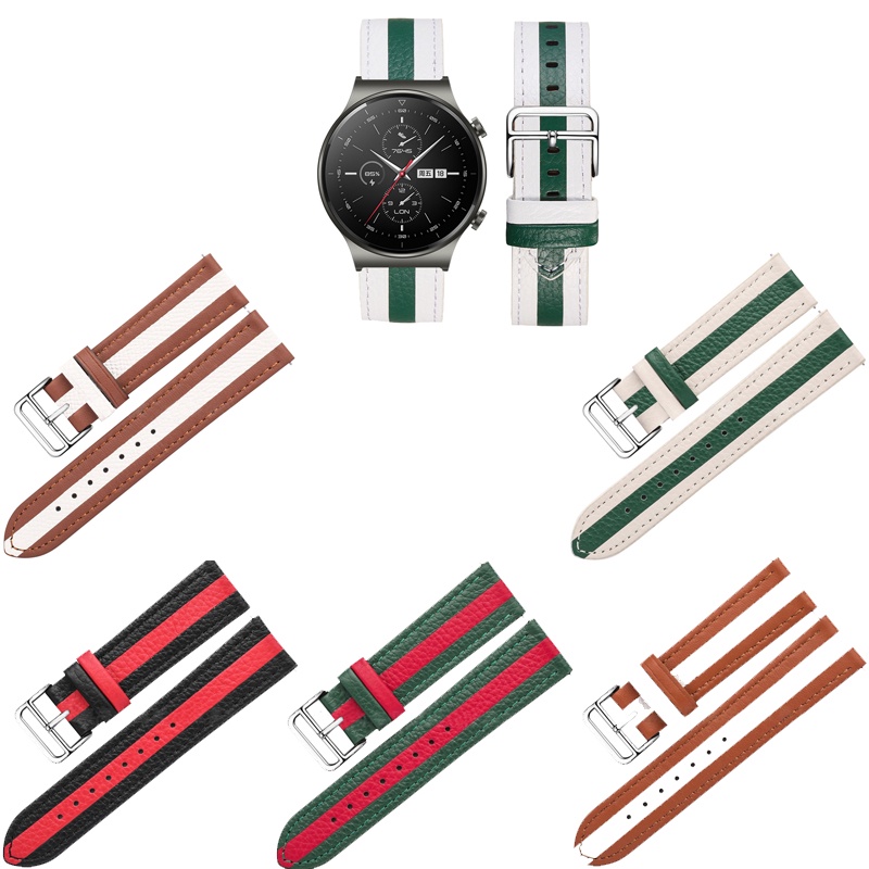 สายรัดข้อมือหนังแท้สร้อยข้อมือสําหรับ Huawei Watch GT 5 4 3 2 GT2 GT3 PRO GT2E
