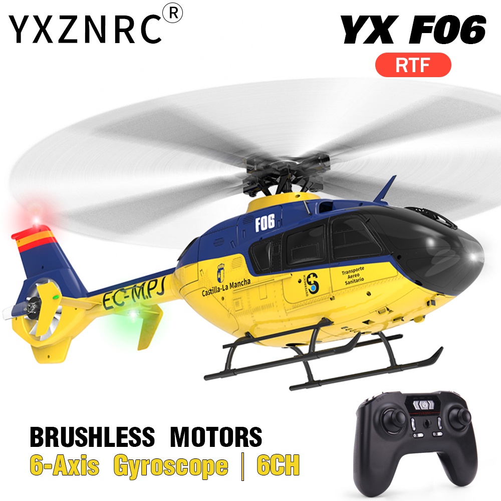 Yxznrc EC135 เฮลิคอปเตอร์บังคับ F06 EC135 2.4G 6CH 6 แกน Gyro RTF 1:36 Drone