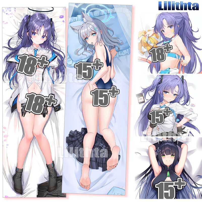 ปลอกหมอน ลายการ์ตูนอนิเมะ Dakimakura Hayase Yuuka and Sunaookami Shiroko and Sunohara Shun BlueArchi