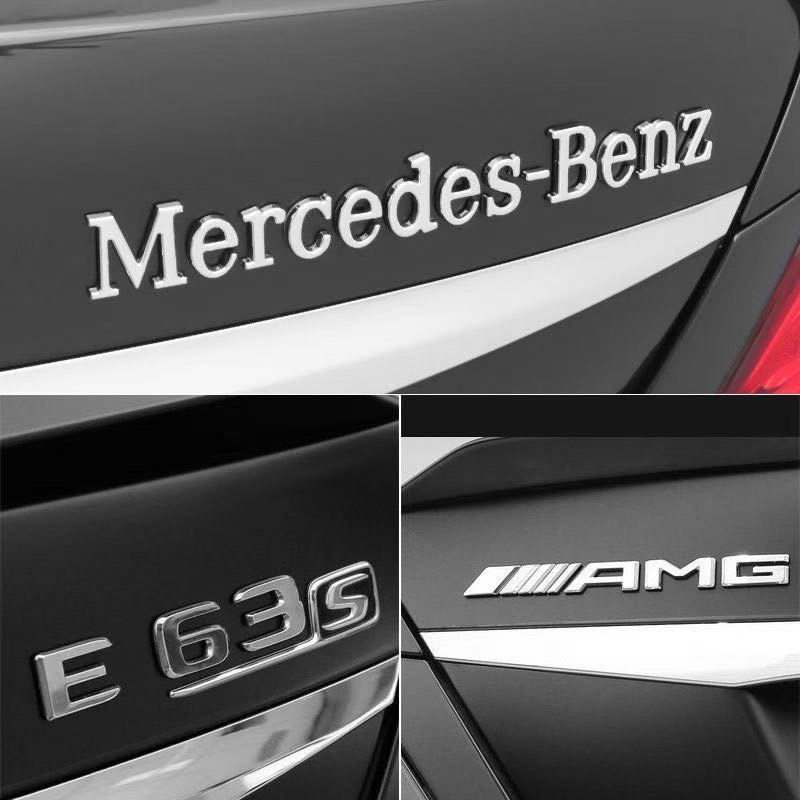 [ฟรี AMG] Benz Benz Benz ดัดแปลงติดฉลาก Wordmark C63 e260 e300 โลโก้รถ AMG โลโก้หางขับเคลื่อนสี่ล้อต