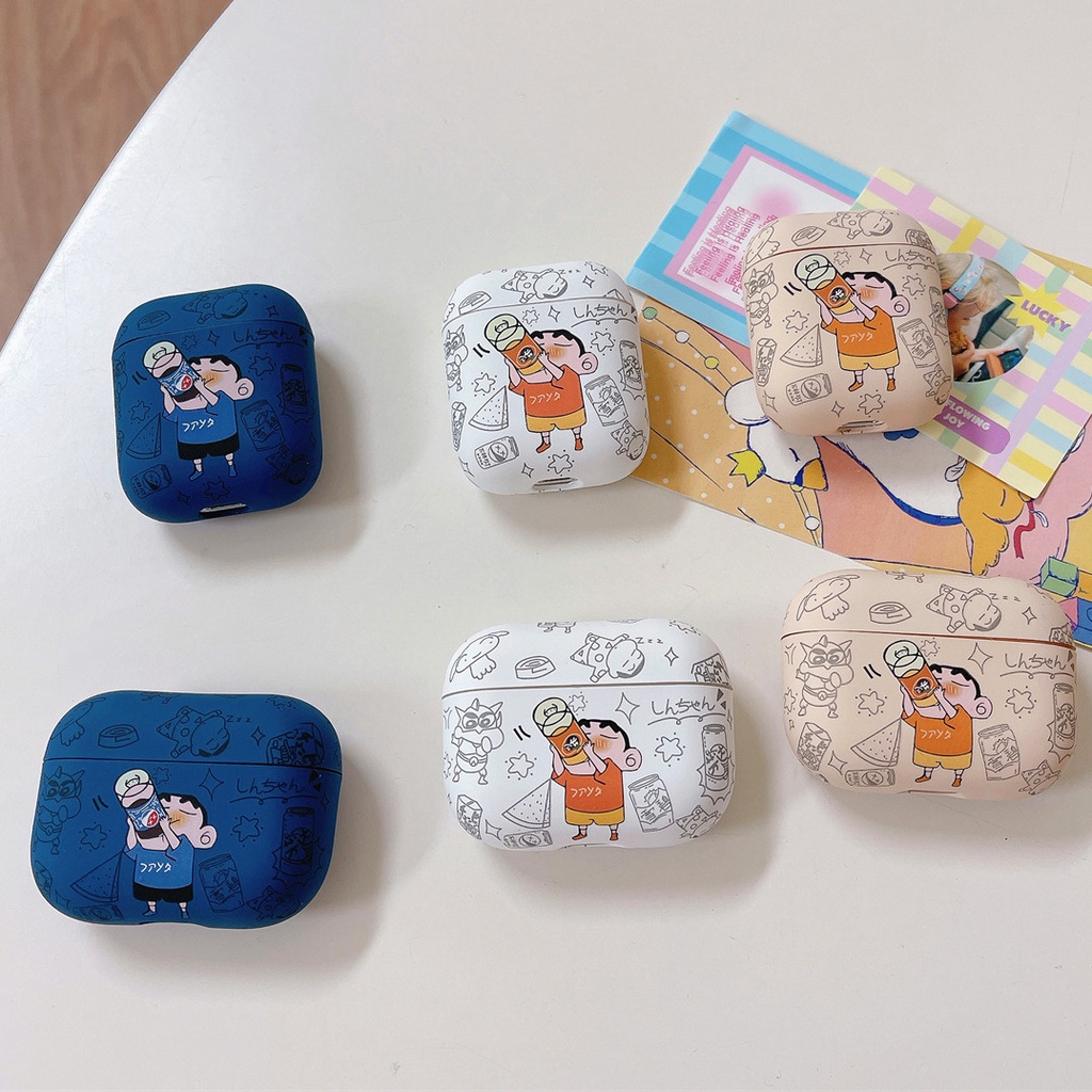 เคสหูฟังสําหรับ Airpods 4 Pro 2 3 1 การ์ตูนเครื่องดื่ม Crayon Shin-chan เคสหูฟัง TPU ป้องกันรอยขีดข่วนฝาครอบหูฟังชุดหูฟังไร้สายเกราะป้องกัน