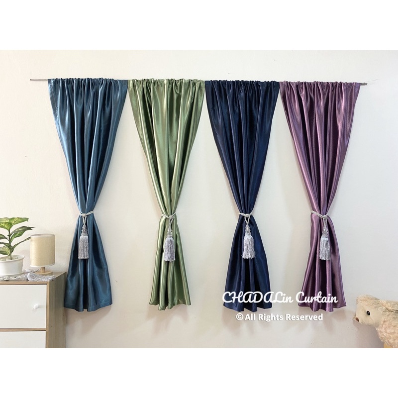 แนะนำ ผ้าม่าน ผ้าม่านสอดลวด (ความสูง 150 ซม.) สำหรับหน้าต่าง เย็บแบบสอดลวด สีพื้นปั๊มลายในตัว (ราคา/ผืน) ราคาพิเศษ มีเก็บเงินปลายทาง