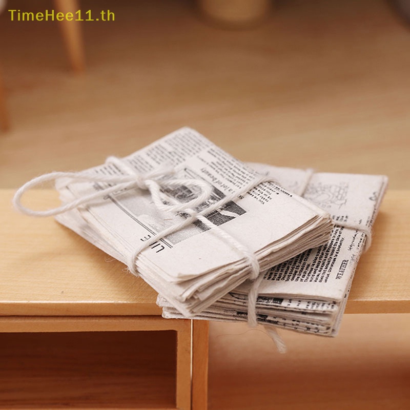 Timehee ชุดโมเดลหนังสือพิมพ์จําลอง 1/12 สไตล์เรโทร สําหรับตกแต่งบ้านตุ๊กตา