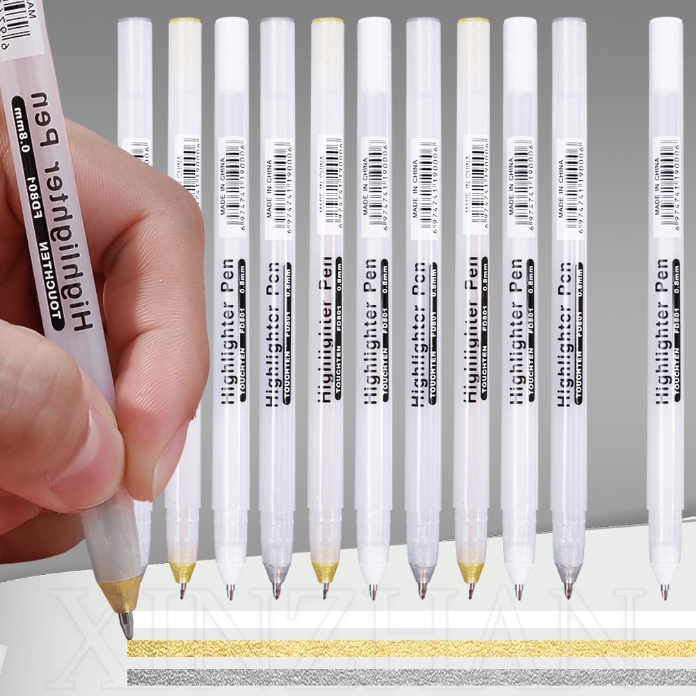ปากกาหมึกเจล 0.8 มม. สีขาว สีเงิน สีทอง สําหรับวาดภาพประกอบมังงะ เขียนการ์ด