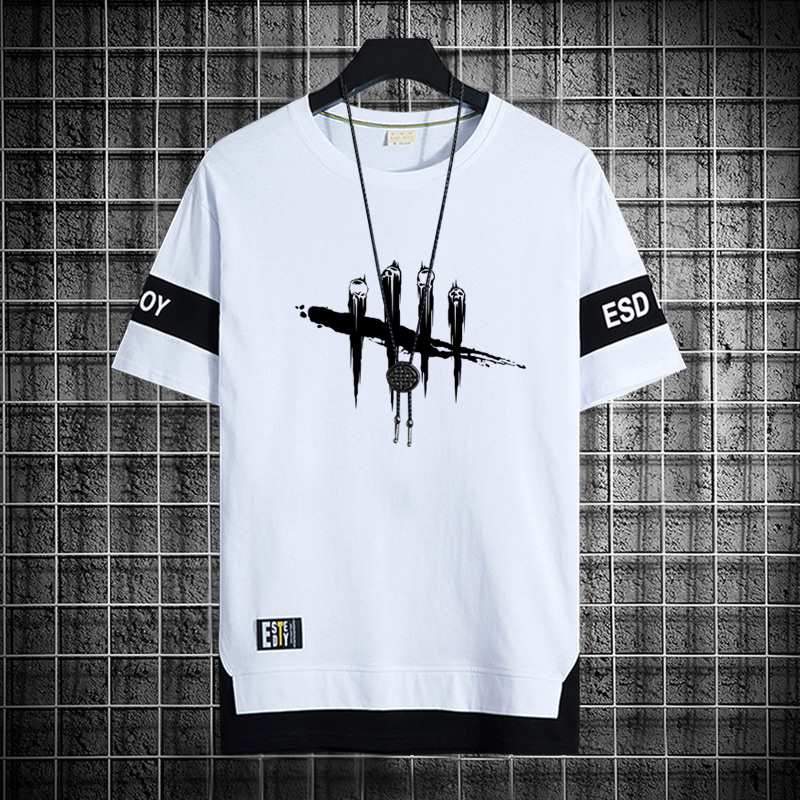 เสื้อยืดแขนสั้นลําลอง คอกลม พิมพ์ลายกราฟฟิค Dead By Daylight แนวสตรีท สไตล์ฮิปฮอป สําหรับผู้ชาย ไซซ์