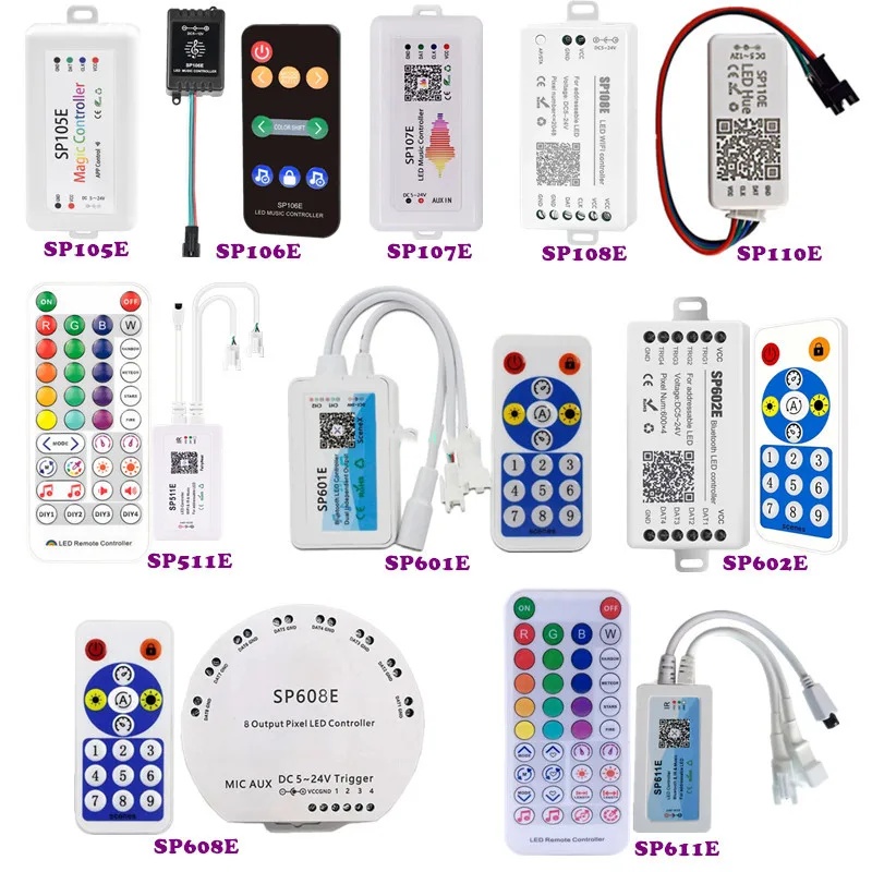 Magic สี Led Strip Controller SP105E SP106E SP107E SP108E SP110E SP511E SP601E SP602E SP608E SP611E 