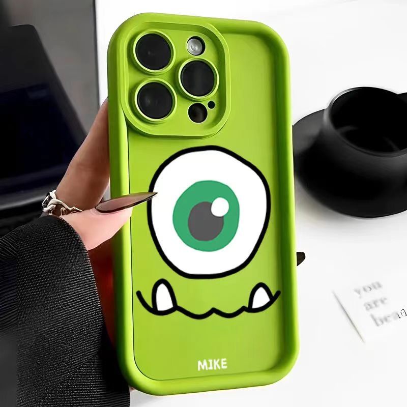 เคสโทรศัพท์มือถือ TPU ป้องกันเลนส์กล้อง ลายมอนสเตอร์น่ารัก สําหรับ iPhone 11 Pro Max 15 12 Mini 14 13 Pro 15 Plus XS Max XR 8 7 SE 2020 6S Plus