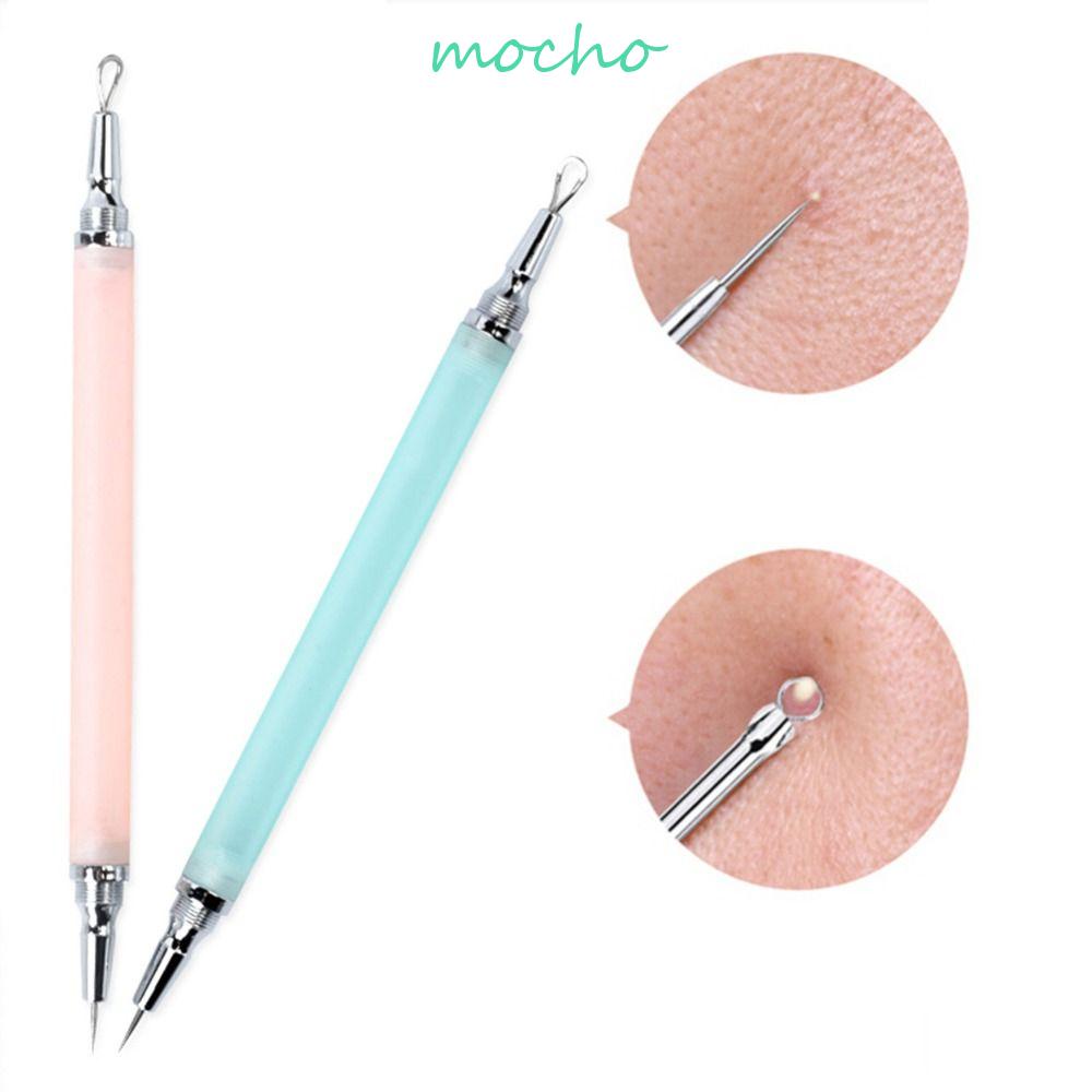 Mocho สองหัว กําจัดสิวหัวดํา, สเตนเลส ที่ถอดออกได้ สิว ฝ้า เข็ม, สิวหัวขาว บีบ สกัด รูขุมขน ทําความสะอาด เข็ม เครื่องมือ ป๊อปเปอร์ สิวเสี้ยน เครื่องมือกําจัดสิว