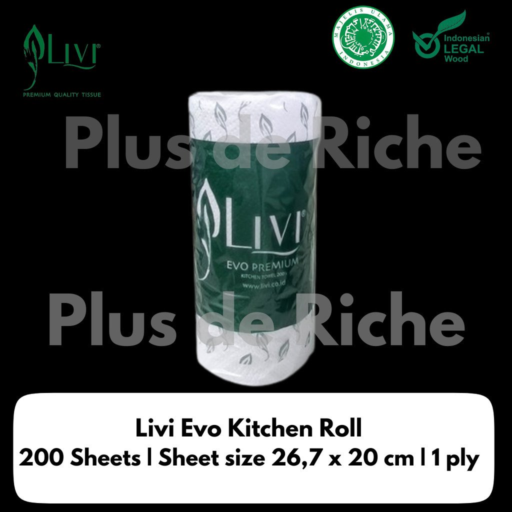 Livi Kithcen Towel 200s Tissue - LIVI EVO Premium Kitchen Roll Towel 200s Tissue (กระดาษทิชชูครัว)