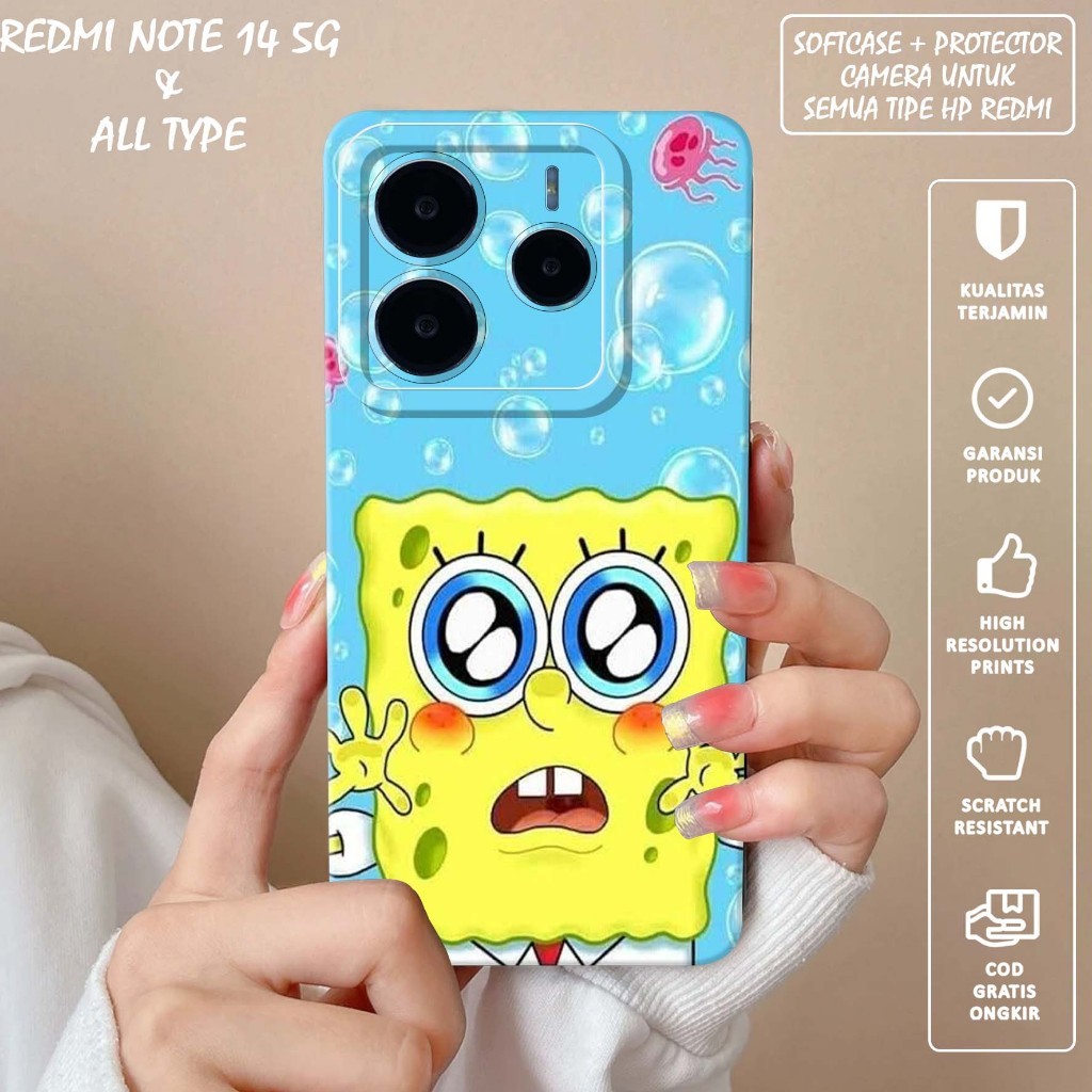 SOFTCASE PRO CAMERA PICTURE SPONGEBOB สําหรับสีแดง*MI NOTE 14 5G -