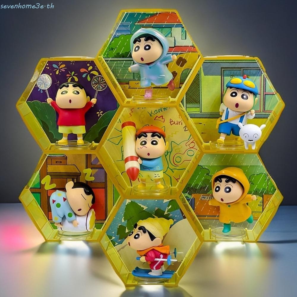 Sevenhome3e รูปเครยอนชินจัง, หกเหลี่ยมมังงะหุ่น Nohara Shinosuke ตุ๊กตา, DIY ตุ๊กตาคอลเลกชันการ์ตูน Crayon Shin-chan รุ่นเด็กสาวเด็กชาย