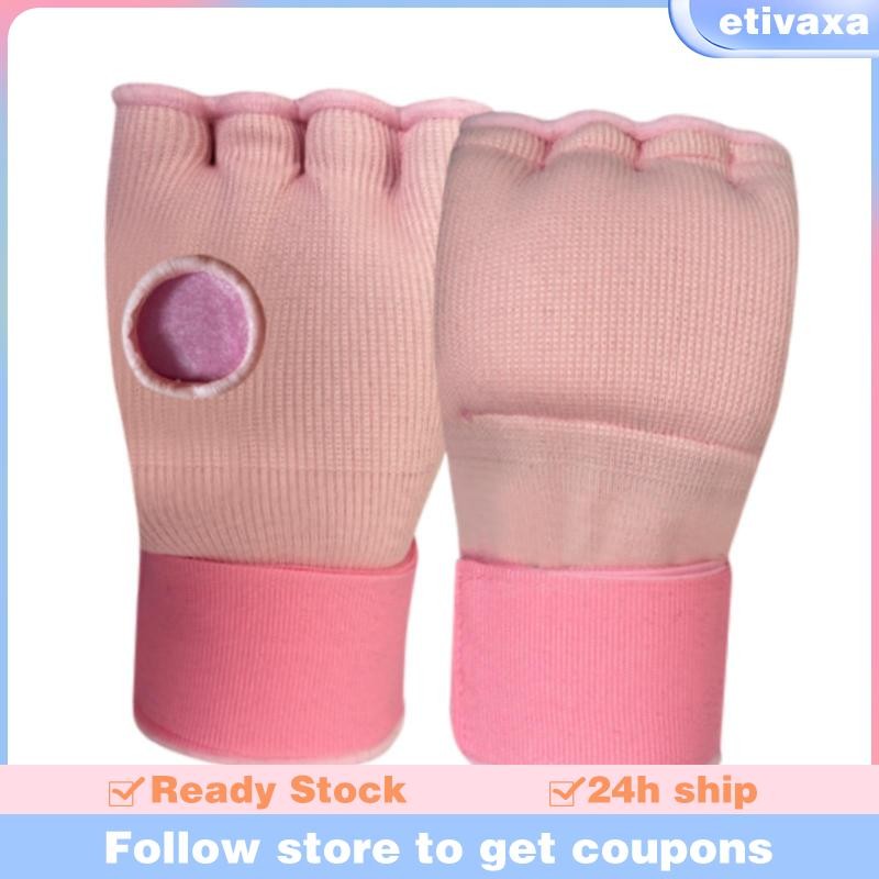 [Etivaxa] ผ้าพันมือชกมวยถุงมือด้านในพร้อมสายรัดข้อมือยาวถุงมือครึ่งนิ้วแบบนุ่มสําหรับออกกําลังกายซ้อม Sanda มวยไทยเทควันโด