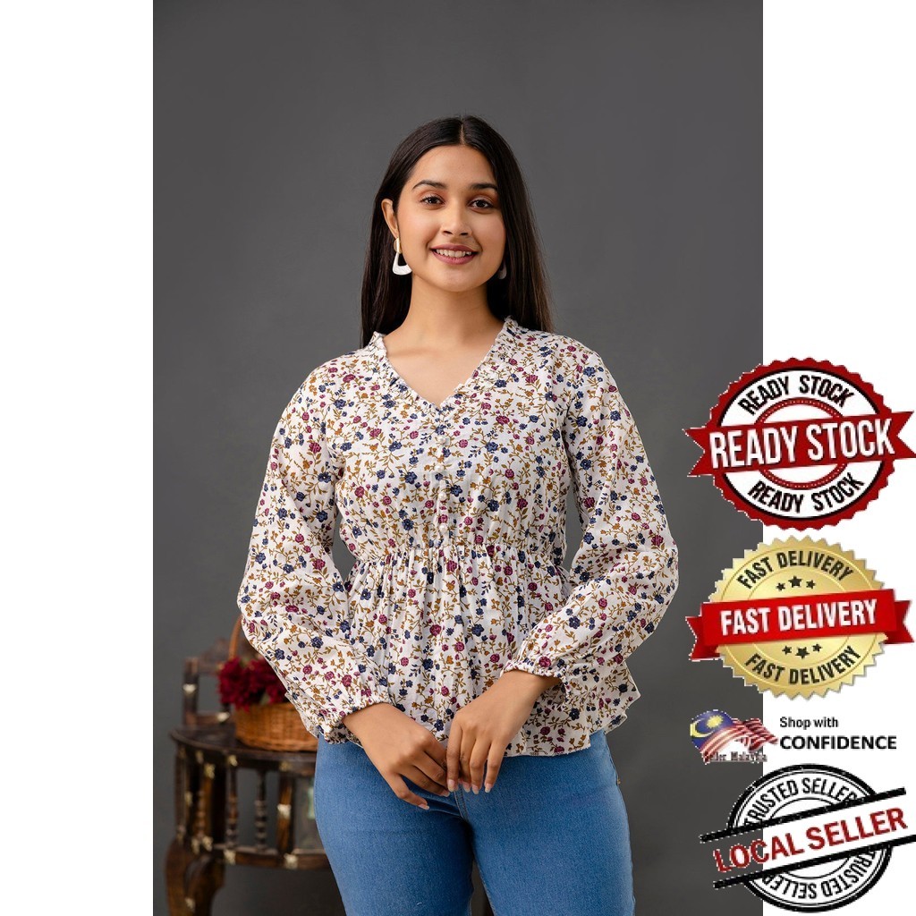 สั้น Kurti Kurta ผู้หญิงอินเดีย Kurtis Top Saree Sari Punjabi ชุดสําเร็จรูป Kurti UD42636ASTP