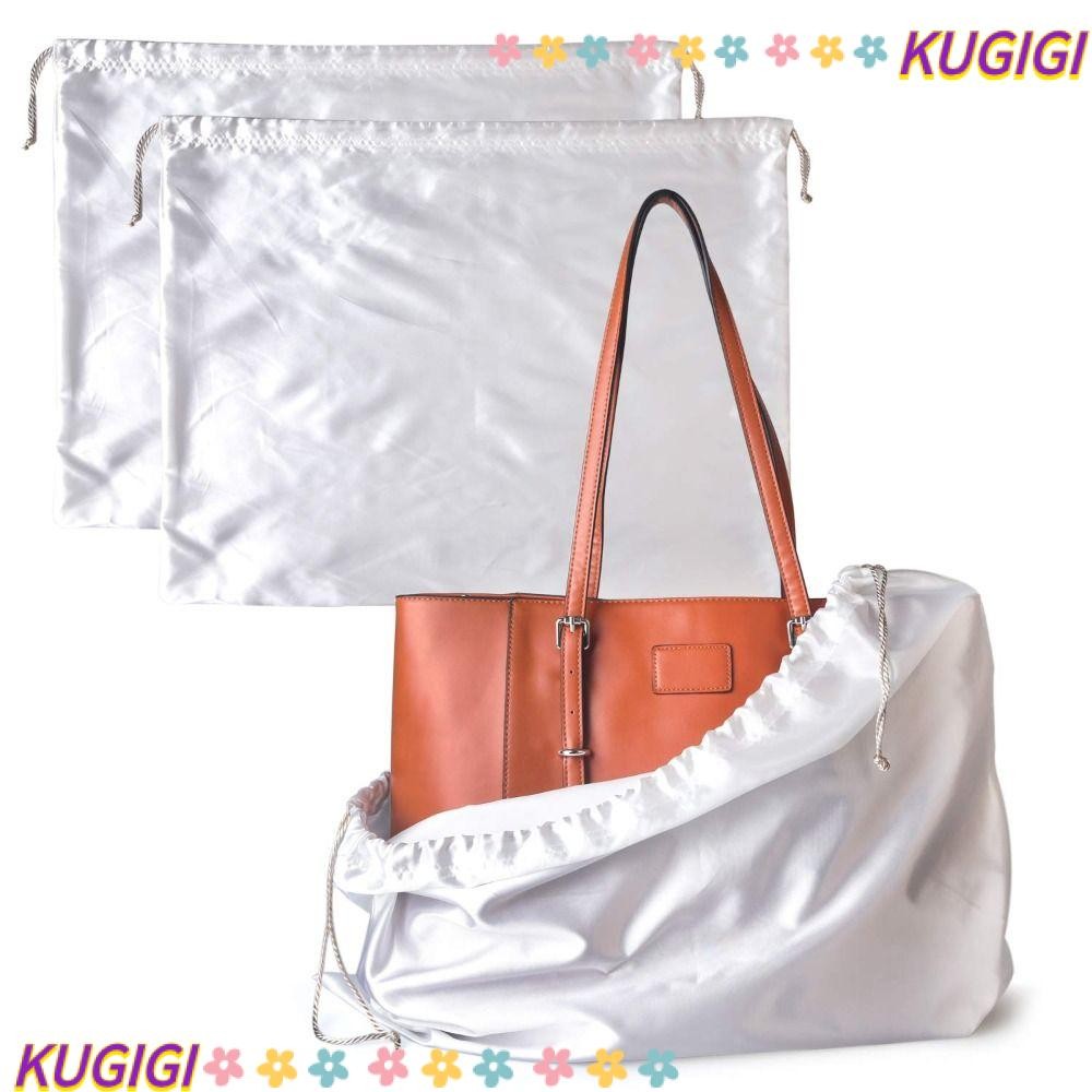 Kugigi กระเป๋าหูรูด,กระเป๋าถือที่เก็บเสื้อผ้าถุงเก็บฝุ่นผ้าซาติน Silky,กระเป๋าป้องกันฝุ่นแบบใช้ซ้ําได้ความจุขนาดใหญ่