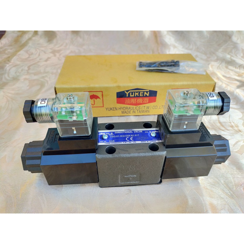 DSG-01-3C3-D24-N1-51T SOLENOID VALVE YUKEN DIN PLUG WITH LAMP โซลินอยด์วาล์วไฮดรอลิค 4/3 คอล์ยไฟฟ้าต