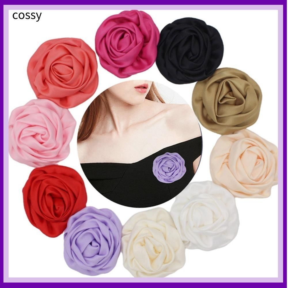 เข็มกลัดดอกไม้ม้วน COSSY เข็มกลัดผ้า DIY ดอกไม้หน้าอกแฮนด์เมด 7 ซม