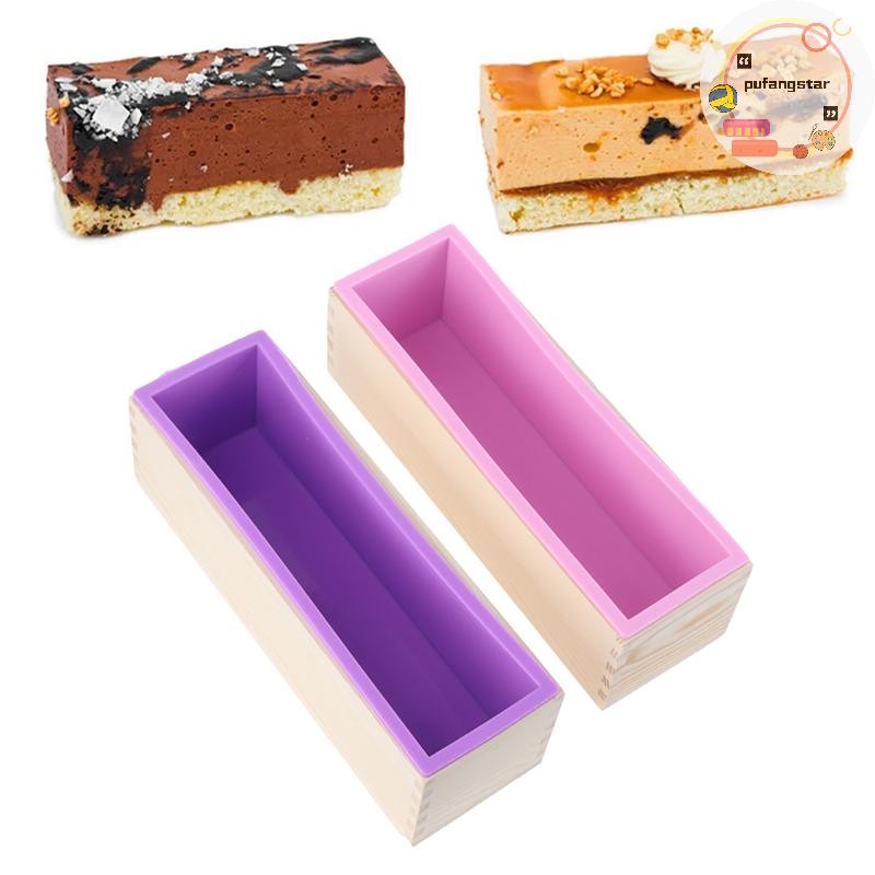 Pufangstar 1200ml สี่เหลี่ยมผืนผ้าซิลิโคนสบู่ทําแม่พิมพ์กล่องไม้ Handmade Craft เค้ก Loaf TH