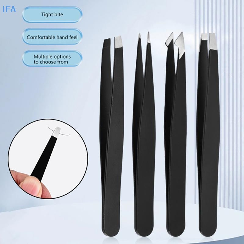 IFA 1 ชิ้น Precision แหนบสแตนเลสสําหรับผมคิ้วกําจัดขนบนใบหน้า Splinter Blackhead Slant TipAngle Tip Pointed Tip ดี