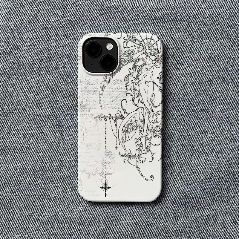 เคสโทรศัพท์สไตล์อเมริกัน จี้เทพธิดา มาถึง เข้ากันได้กับ iPhone XR 16 15 14 13 12 11 Pro XS Max เคสแข็ง 16 15 14 13 12 11 Pro Max กันฝุ่น ป้องกันการกระแทก 7/8 Plus