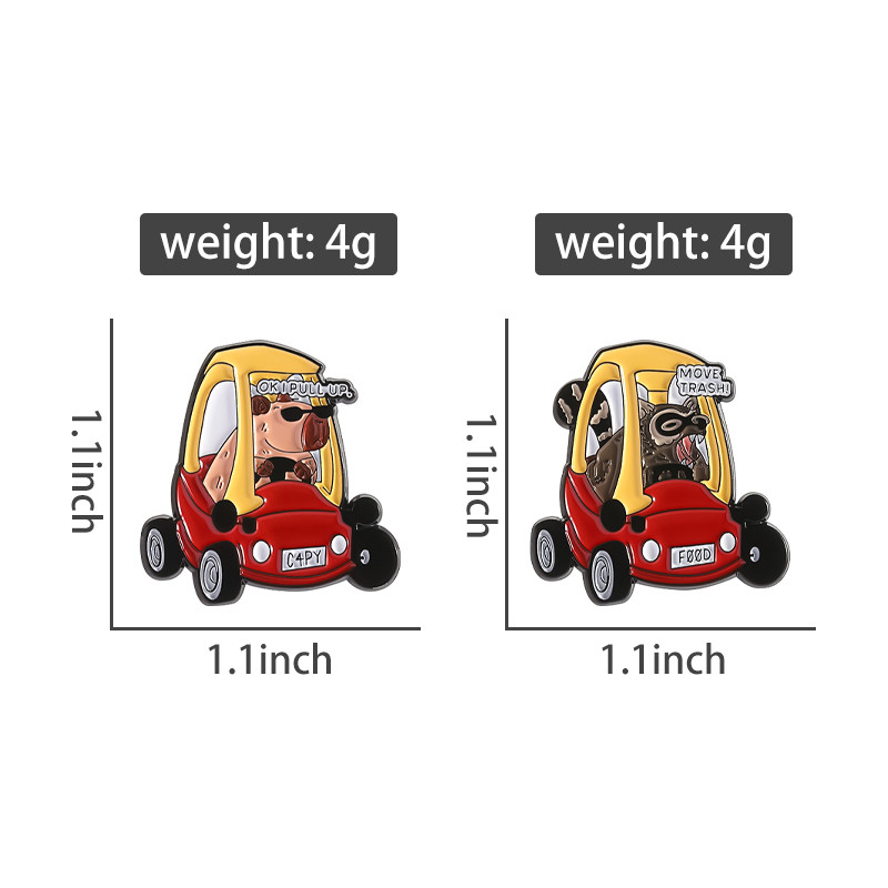 เข็มกลัดลายการ์ตูน Goose Capybara ขับรถ เคลือบเงางาม ตกแต่งเสื้อผ้าและกระเป๋าเป้ ของขวัญพร้อมมอบ - รูปที่ 6