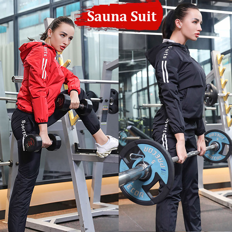 [P Best] Extra XS-8XL ชุดเหงื่อซาวน่าหญิง Heavy Duty การออกกําลังกาย Gym ฟิตเนสลดน้ําหนัก Anti-Rip ชุด Burning Fat Plus