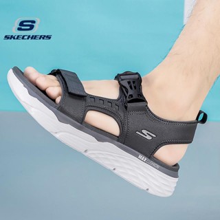 (ลดราคาพิเศษ) Skechers_ MAX CUSHION รองเท้าแตะลําลอง ข้อสั้น ระบายอากาศ สําหรับผู้ชาย เหมาะกับการเล่นโยคะ