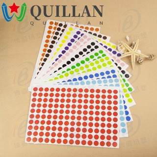 Quillan สติกเกอร์ฉลากซีล ทรงกลม ลายจุด คละสี แฮนด์เมด DIY