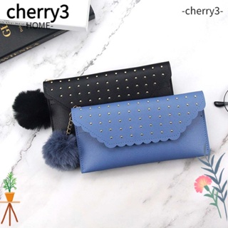 Cherry3 กระเป๋าใส่เหรียญ หนัง PU ขนาดใหญ่ จุของได้เยอะ แฟชั่นสําหรับผู้หญิง