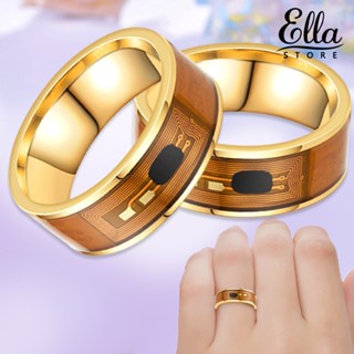 Ellastore123 NFC แหวนสเตนเลส ลายมังกรคู่ ของขวัญ สําหรับหยดน้ํามันโทรศัพท์