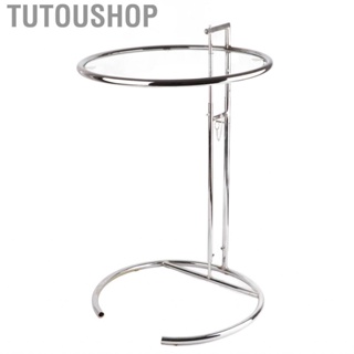 Tutoushop Lifting Coffee Table  Round Shape Retro Style Decorative Practical Regulable Height  for Cafe