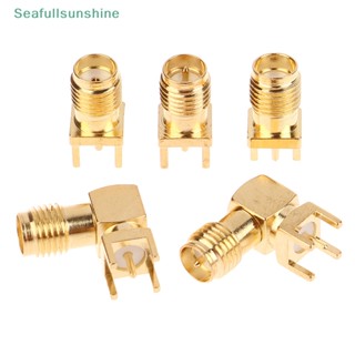 Seaf&gt; อะแดปเตอร์ปลั๊กซ็อกเก็ตเชื่อมต่อ RF SMA ตัวเมีย แจ็คตัวผู้ PCB มุมขวา 2 ชิ้น