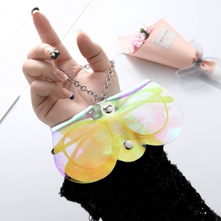 SENSES// Glasses Bag Womens Ins High-Grade Laser Retro Literary Portable Transparent Glasses Clip Sunglasses Storage ow0d