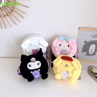 Instore กระเป๋าสะพายไหล่ ผ้ากํามะหยี่ขนนิ่ม ลาย Kuromi Pom Pom Purin Melody Cinnamoroll สําหรับเด็กผู้หญิง