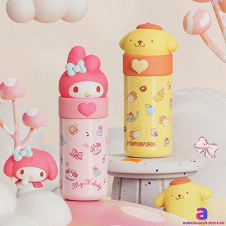 350ml สแตนเลส Startup การ์ตูนฉนวนกันความร้อนถ้วย Kawaii Sanrio Cinnamoroll My Melody kuromi ขวดน้ำร้อนถ้วย AUBESSTECHSTORE