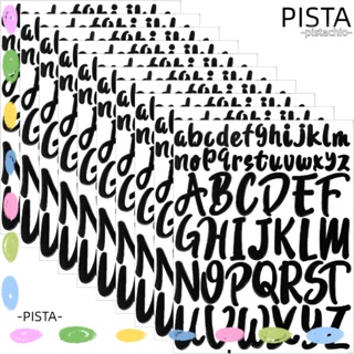 Pista สติกเกอร์ไวนิล ลายตัวอักษร 2 นิ้ว 1 นิ้ว สําหรับติดตกแต่งรถยนต์ 520 ชิ้น สติกเกอร์ตัวอักษร มีกาวในตัว งานฝีมือ 10 แผ่น